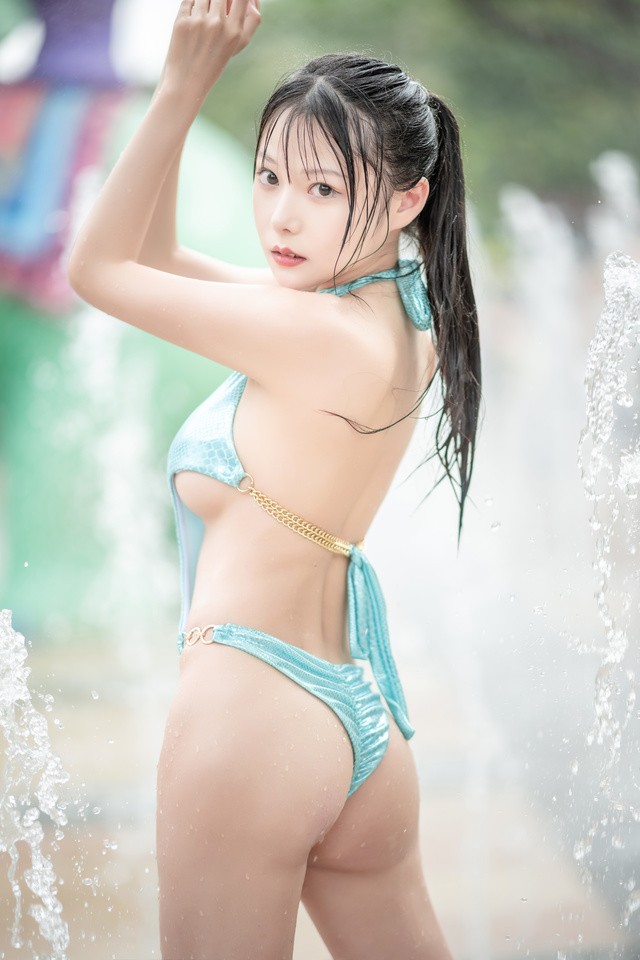 香草喵露露绿色泳衣cos全解析｜森系少女の夏日清凉特辑 [26P-431MB]