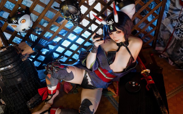 是三不是世w神还原FGO酒吞童子！魅魔系coser的妖艳美学解析 [35P-1.54GB]